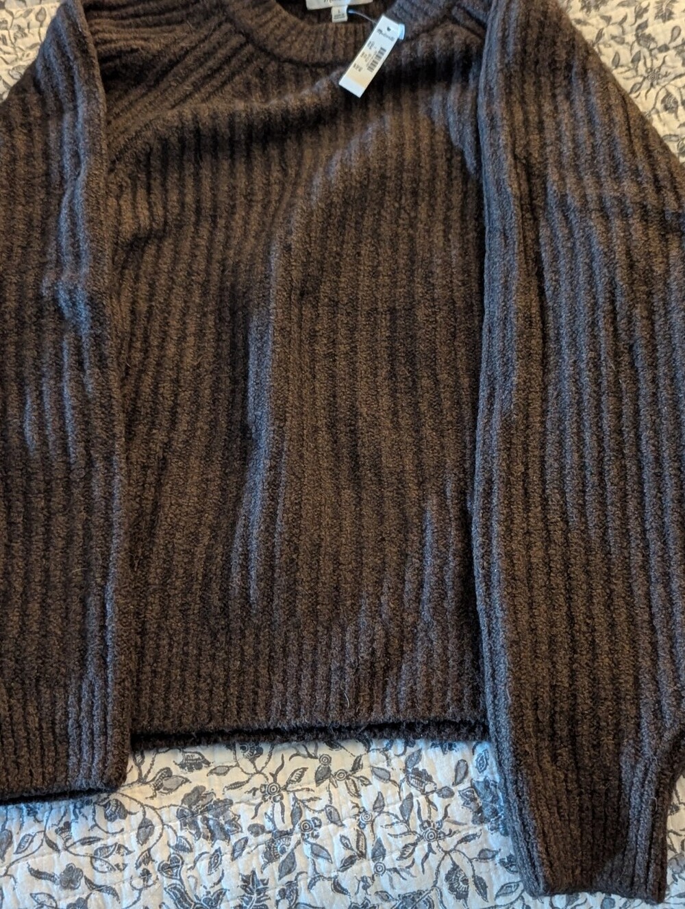 Madewell Molasses Ribbed Crewneck Sweater